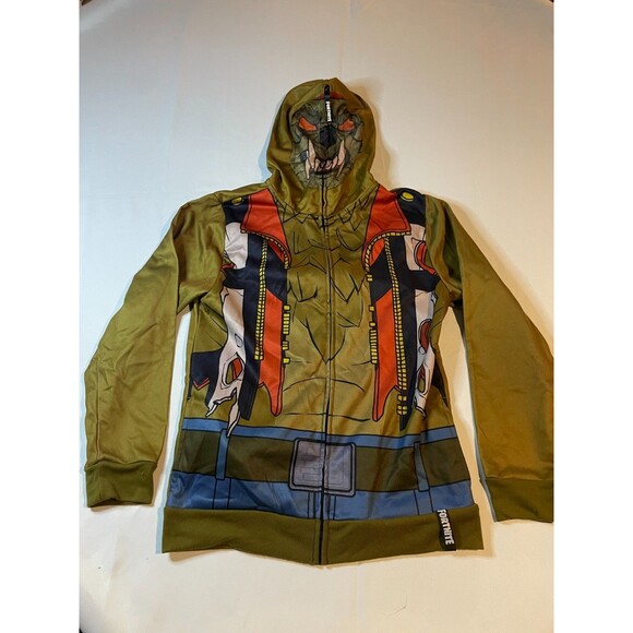Fortnite Boys Hoodie Jacket Brown Dire Werewolf Long Sleeve Full Zip Cosplay L - Picture 1 of 3